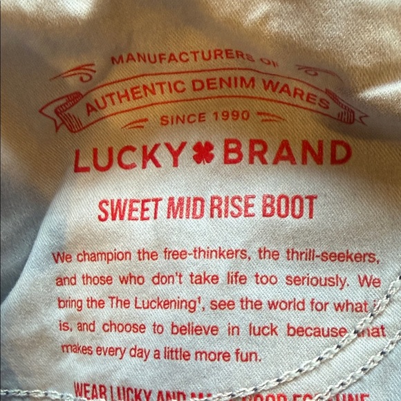 Lucky Brand Denim Jeans Sweet Mid rise Boot size 8/29 - Picture 5 of 6